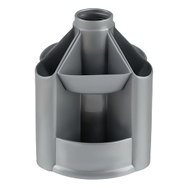 Настольная подставка СТАММ "Mini Desk", пластиковая, вращающаяся, серая фото Настольная подставка СТАММ "Mini Desk", пластиковая, вращающаяся, серая