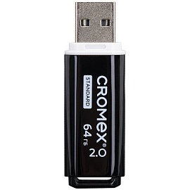 Флеш-диск 64 GB, CROMEX (КРОМЕКС) Standard USB 2.0, черный, 514160