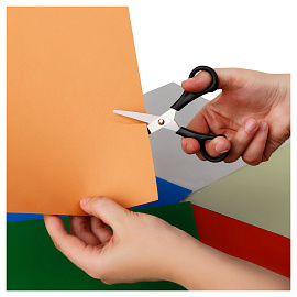 Ножницы OfficeSpace 13,7см, черные ручки, ПВХ чехол с европодвесом фото Ножницы OfficeSpace 13,7см, черные ручки, ПВХ чехол с европодвесом