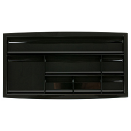 Настольная подставка СТАММ "Field", пластиковая, черная фото Настольная подставка СТАММ "Field", пластиковая, черная