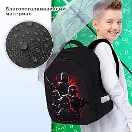 Ранец BRAUBERG KIDS STANDARD, 2 отделения, Terrible fighters, 36х28х14 см, 273146