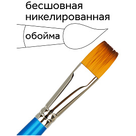 Кисть синтетика Гамма, плоская №20 фото Кисть синтетика Гамма, плоская №20