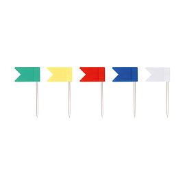 Кнопки силовые/флажки OfficeSpace, 50шт., ассорти, карт. упаковка фото Кнопки силовые/флажки OfficeSpace, 50шт., ассорти, карт. упаковка