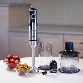 Блендер погружной 3 в 1 VIXTER HBW-2275, 1400 Вт, регулировка скорости, TURBO, 3 насадки, стакан черный