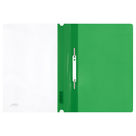 Папка-скоросшиватель пластик. СТАММ А4, 180мкм, зеленая с прозр. верхом