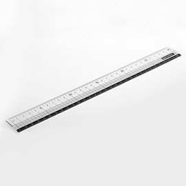 Линейка пластиковая 30 см BRAUBERG, прозрачная, черно-белая печать, европодвес, 210743