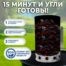 Стартер для розжига "ПечУрок" нержавеющая сталь, размер 190х190х300 мм, 701738 фото Стартер для розжига "ПечУрок" нержавеющая сталь, размер 190х190х300 мм, 701738