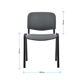Стул Helmi HL-F01 "Изо", каркас черный, обивка кожзам серый