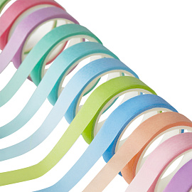 Набор клейких декоративных лент MESHU "Macaron", 12шт, бумажный бокс