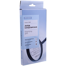 Лупа OfficeSpace, 90мм, 3-х кратное увеличение, карт. коробка, европодвес фото Лупа OfficeSpace, 90мм, 3-х кратное увеличение, карт. коробка, европодвес