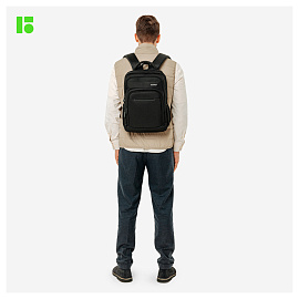 Рюкзак Berlingo City "Strict black" 42*29*17см, 2 отделения, 3 кармана, отделение для ноутбука, эргономическая спинка