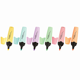 Набор текстовыделителей BRAUBERG 6 шт., АССОРТИ, "DELTA PASTEL", линия 1-5 мм, 151736
