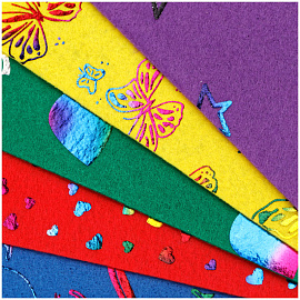 Фетр ArtSpace, А4, 5л., 5цв., 2мм, тиснение фольгой