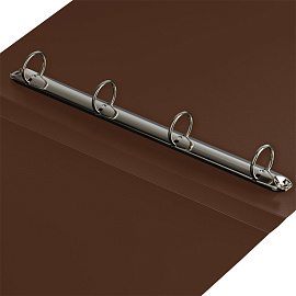 Папка на 4 кольцах СТАММ "Диагональ" А4, 40мм, 700мкм, пластик, шоколад