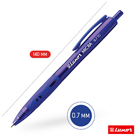 Ручка шариковая автоматическая Luxor "Micra" синяя, 0,7мм, грип фото Ручка шариковая автоматическая Luxor "Micra" синяя, 0,7мм, грип