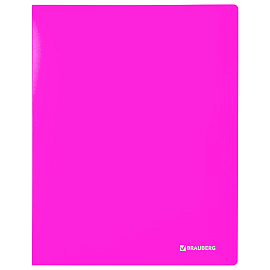 Папка 40 вкладышей BRAUBERG "Neon", 25 мм, неоновая розовая, 700 мкм, 227454