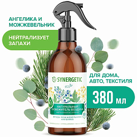 Освежитель воздуха Synergetic Ягоды можжевельника и ангелика 380 мл фото Освежитель воздуха Synergetic Ягоды можжевельника и ангелика 380 мл