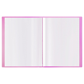 Папка с 60 вкладышами СТАММ "Сияние" А4, 21мм, 700мкм, пластик, розовый