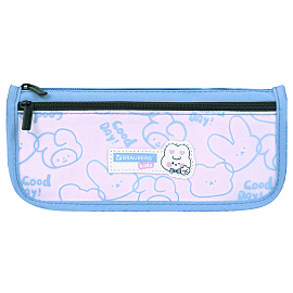 Пенал мягкий BRAUBERG KIDS, 2 отделения, полиэстер, "Bunny", 22x10x6 см, 273552