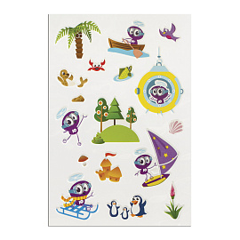 Наклейки зефирные "Моя планета", многоразовые, 10х15 см, ЮНЛАНДИЯ, 661798