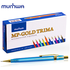 Карандаш механический 0,5 мм, MUNHWA "MP Gold Trima", ластик, корпус ассорти, BMPG05