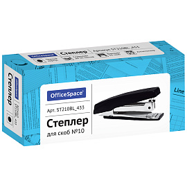 Степлер №10 OfficeSpace до 10л., пластиковый корпус, черный фото Степлер №10 OfficeSpace до 10л., пластиковый корпус, черный