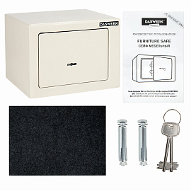 Сейф мебельный DASWERK SC-170KL (170х230х170 мм), ключевой замок, бежевый, 291339