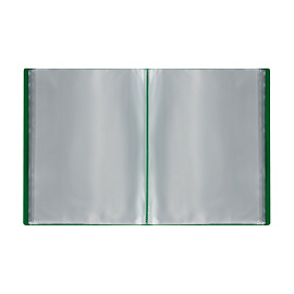 Папка со 100 вкладышами СТАММ А4, 30мм, 600мкм, пластик, зеленая