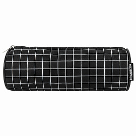 Пенал-косметичка BRAUBERG, Checkered, черный, 20х7х7см, 272298