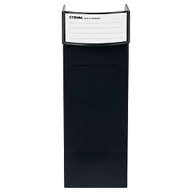 Лоток для бумаг вертикальный СТАММ "Стандарт", черный, ширина 100мм фото Лоток для бумаг вертикальный СТАММ "Стандарт", черный, ширина 100мм