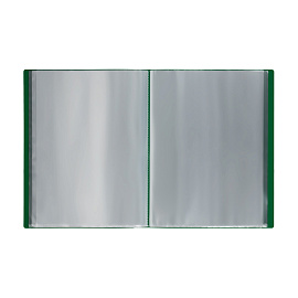 Папка с 80 вкладышами СТАММ А4, 30мм, 600мкм, пластик, зеленая фото Папка с 80 вкладышами СТАММ А4, 30мм, 600мкм, пластик, зеленая
