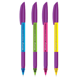 Ручка шариковая Berlingo "Triangle 110 Color" синяя, 0,7мм, грип, корпус ассорти, пакет