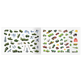 Альбом с наклейками ТРИ СОВЫ "250 наклеек. Спецтехника", А5, 250шт., 6стр.