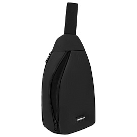 Рюкзак однолямочный HEIKKI SMOOTH (ХЕЙКИ), 2 отделения, черный, 35x20x8 см, 273918