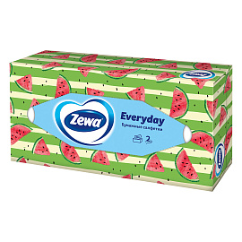 Салфетки косметические Zewa Everyday 2-слойные (100 штук в упаковке)