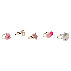 Набор колец MESHU "Superstar", бижутерия, 5шт., картонный бокс с ручкой