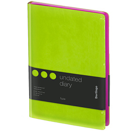 Ежедневник недатированный, А5, 136л., кожзам, Berlingo "Fuze", цветной срез, салатовый фото Ежедневник недатированный, А5, 136л., кожзам, Berlingo "Fuze", цветной срез, салатовый