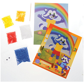 Аппликация из цветных шариков пенопласта Мульти-Пульти "Енот