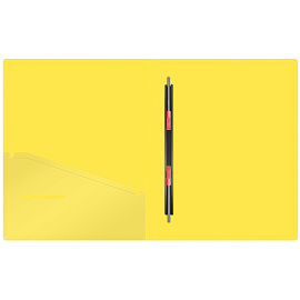 Папка с пружинным скоросшивателем Berlingo "Soft Touch" А4, 17мм, 700мкм, желтая, с внутр. карманом
