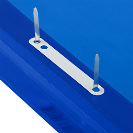 Папка-скоросшиватель пластик. СТАММ, А5, 180мкм, синяя с прозр. верхом