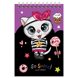 Блокнот А6 40л. на гребне BG "Глазастики", блестки