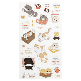 Наклейки объемные MESHU "Funny kitty", 10*23см, пакет европодвес