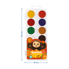 Краски акварельные Мульти-Пульти Чебурашка медовые 12 цветов фото Краски акварельные Мульти-Пульти Чебурашка медовые 12 цветов
