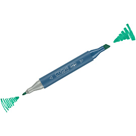 Маркер двусторонний для скетчинга Гамма "Студия", мятный, корпус трехгранный, пулевид./клиновид. наконечники