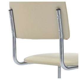 Стул Helmi HL-F07 "Sylwia", каркас металл хром, экокожа, бежевый, BOX4