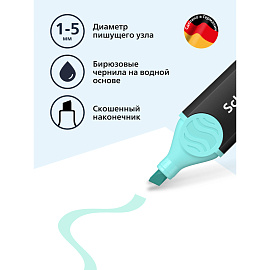 Текстовыделитель Schneider "Job" пастельный бирюзовый, 1-5мм фото Текстовыделитель Schneider "Job" пастельный бирюзовый, 1-5мм