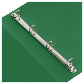 Папка на 4 кольцах СТАММ "Стандарт" А4, 40мм, 700мкм, пластик, зеленая