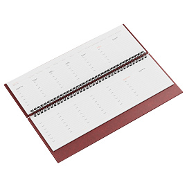 Планинг недатированный, 56л., 330*130мм, кожзам, BG "Nebraska. Dark red", красный