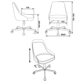 Кресло CH-340M, пятилучие металлическое, ткань, светло-коричневое, 1397884 фото Кресло CH-340M, пятилучие металлическое, ткань, светло-коричневое, 1397884