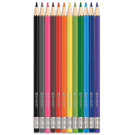 Карандаши цветные стираемые с ластиком BRAUBERG, 12 цветов, шестигранные, 182070 фото Карандаши цветные стираемые с ластиком BRAUBERG, 12 цветов, шестигранные, 182070